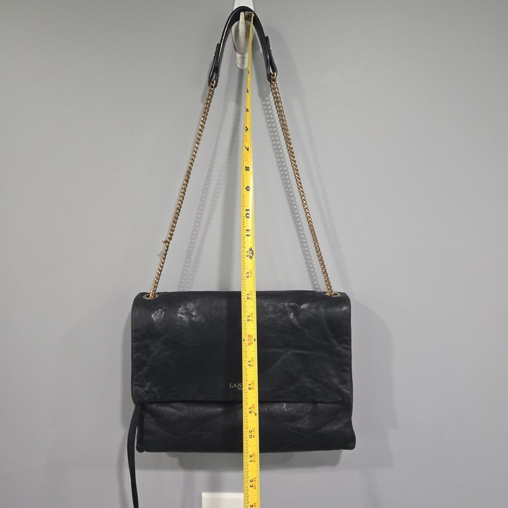 🐢 LANVIN Lambskin Quilted Medium Sugar Flap Shoulder Bag - Picture 10 of 17